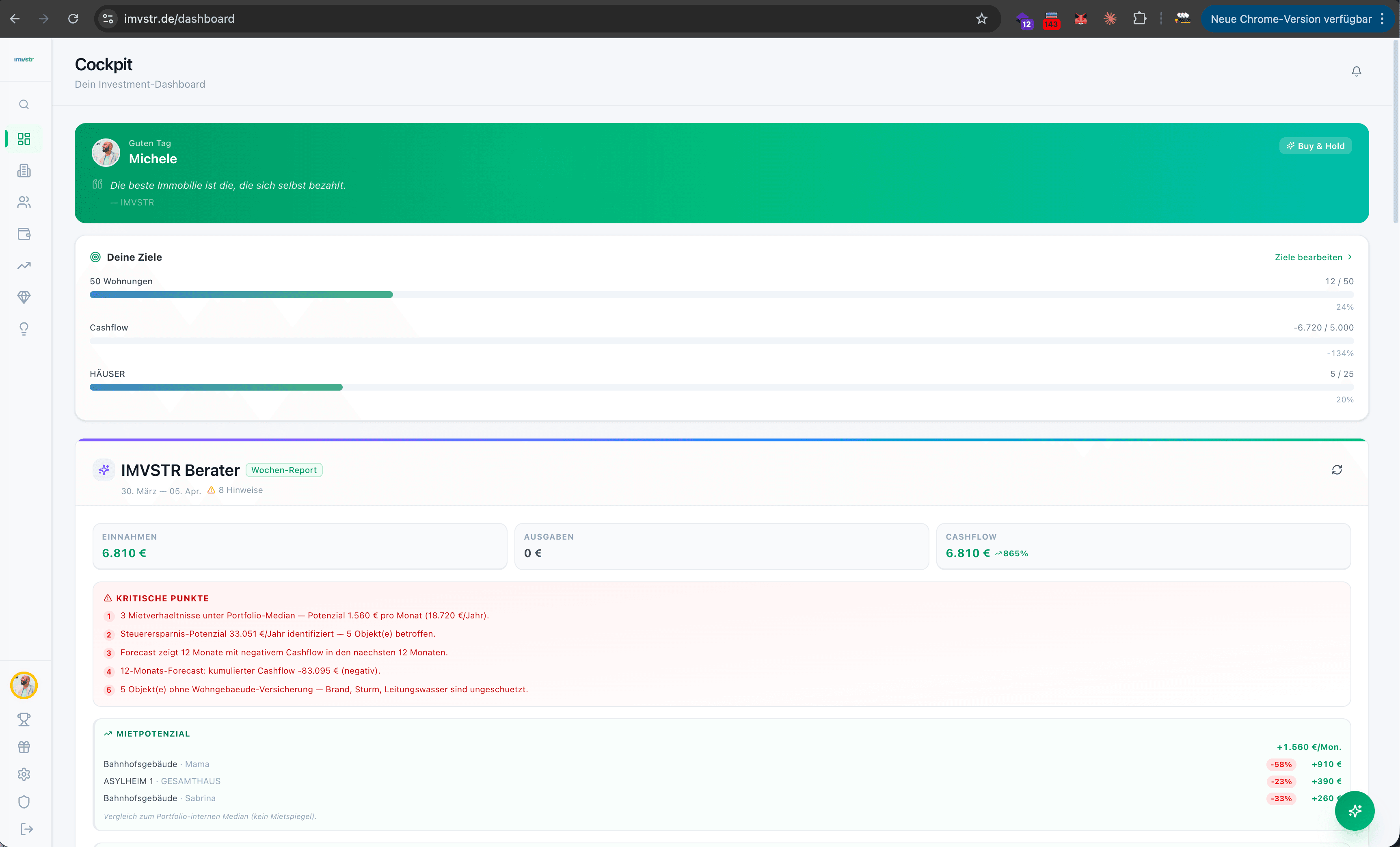 IMVSTR Cockpit — dein Investment-Dashboard nach der Einrichtung